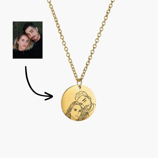 Line Art Photo Necklace