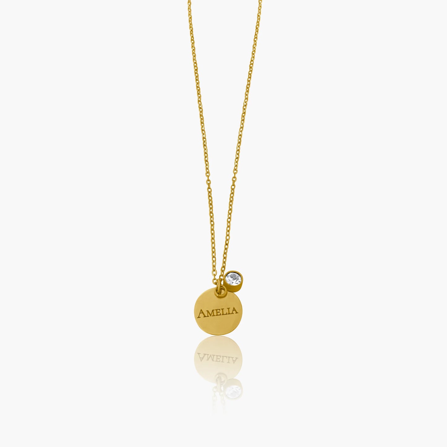 Classic Coin Necklace with Zirconia stone