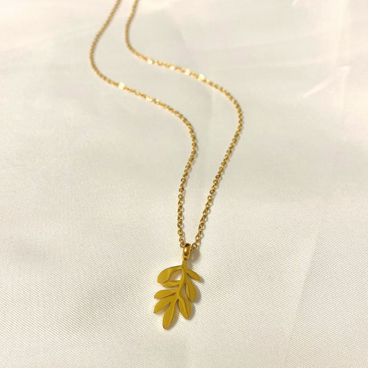 Olive branch necklace