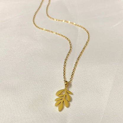 Olive branch necklace