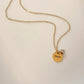 Classic Coin Necklace with Zirconia stone