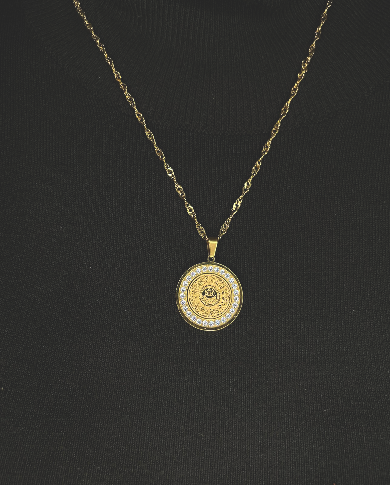 Ayatul kursi necklace with zirconia stones