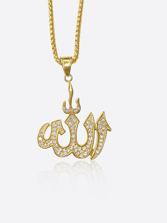 Allah necklace with zirconia stones #1